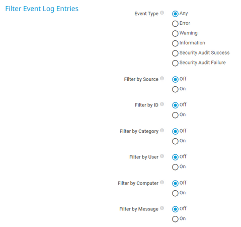 Filter Event Log Entries